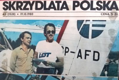 Czterokrotni rajdowo-nawigacyjni mistrzowie Polski z lat 80. Krzysztof Wyskiel (z lewej) i Wacław Nycz na okładce "Skrzydlatej Polski" z 1980 roku